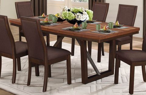 Compson Brown Rectangular Extendable Dining Table From Homelegance ... throughout Rectangular Extendable Dining Table Modern Style
